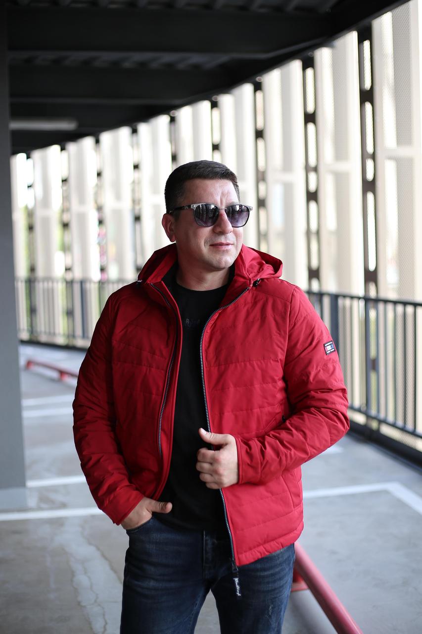 Чоловіча стильна куртка демісезонна Black Vinyl ТС21-1812, фото 1