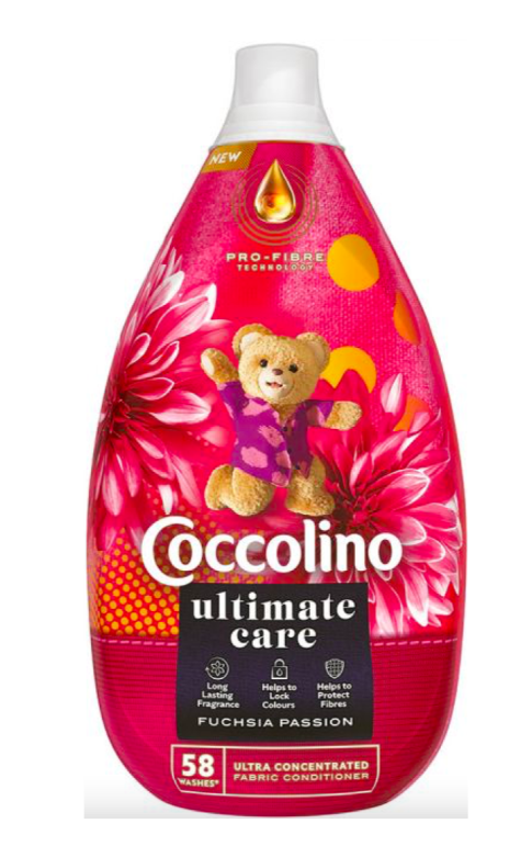 Парфумерний кондиціонер Coccolino Deluxe Fuchsia Passion квітка фуксія 870 мл (58 прань) концентрований 8720181414916