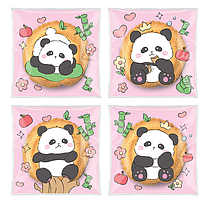 Пакети прозорі з липкою стрічкою малюнок Панда поліпропіленові фасувальні подарункові 10 шт 10х10х3 см