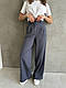 Жіночі модні літні штани палаццо літня костюмка люкс висока посадка базові повсякденні широкі штани OS, фото 3