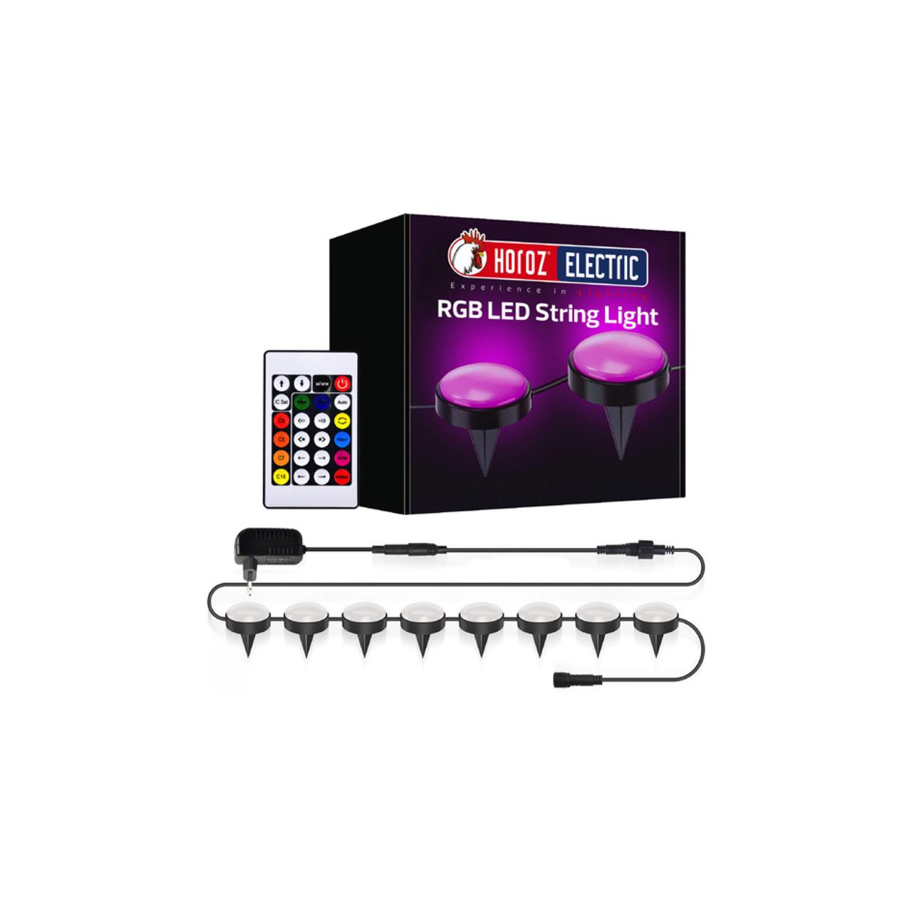 Гірлянда вулична електрична 24 лампи SMD LED RGB IP44 чорний 18 м