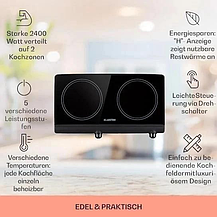 Настільна електрична інфрачервона плита Klarstein Cookbuddy, Німеччина, фото 4