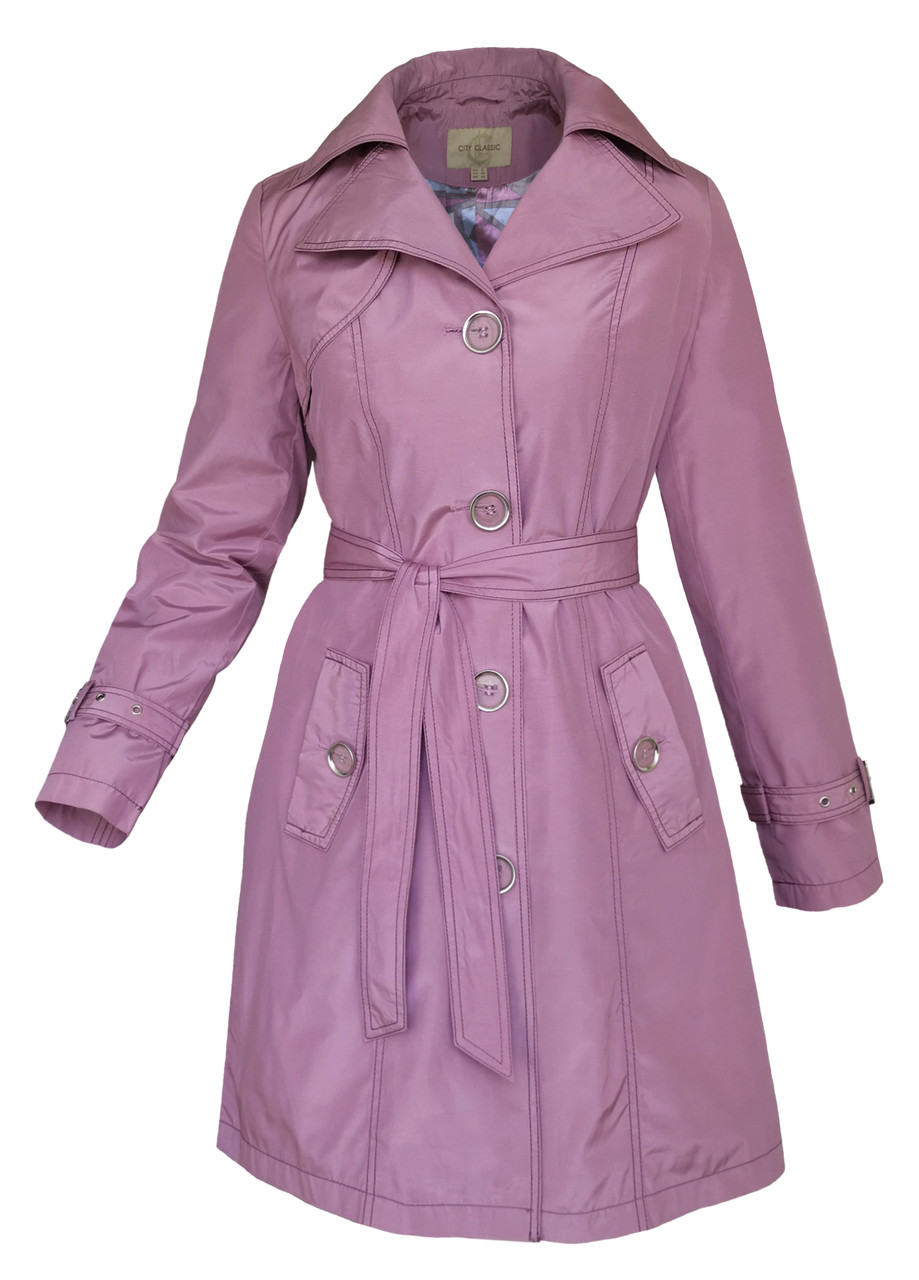 Плащ тренч жіночий весна осінь City Classic Лавандовий, фото 1