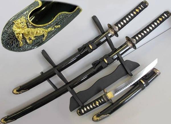 Набор катан, подарочная катана, подарункові катани + підставка, фото 1