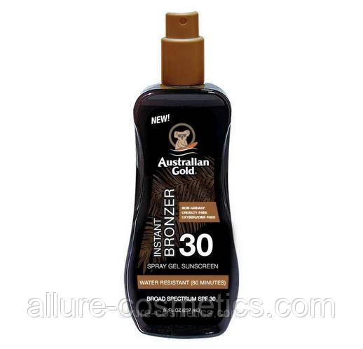 ! Уценка ! Сонцезахисний спрей-гель з бронзатором Australian Gold Spray Gel Bronzer SPF 30