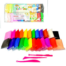 Маса для ліплення, 24 кольори, 300 г, "Супер легкий пластилін"