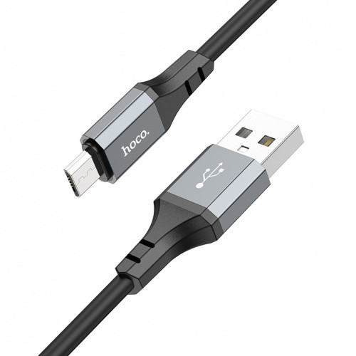 Кабель Hoco X86 Spear silicone USB - MicroUSB 2.4A/1m (Чорний)