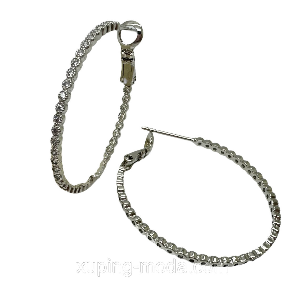 Сережки ксюпінг. 30 мм. Родій, фото 1