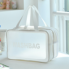 Органайзер на 2 відділення Washbag. Розмір 30х20х14 см. Білий колір, фото 3