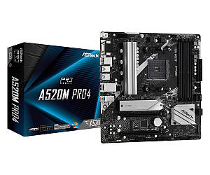 Материнська плата ASRock A520M Pro4 Socket AM4