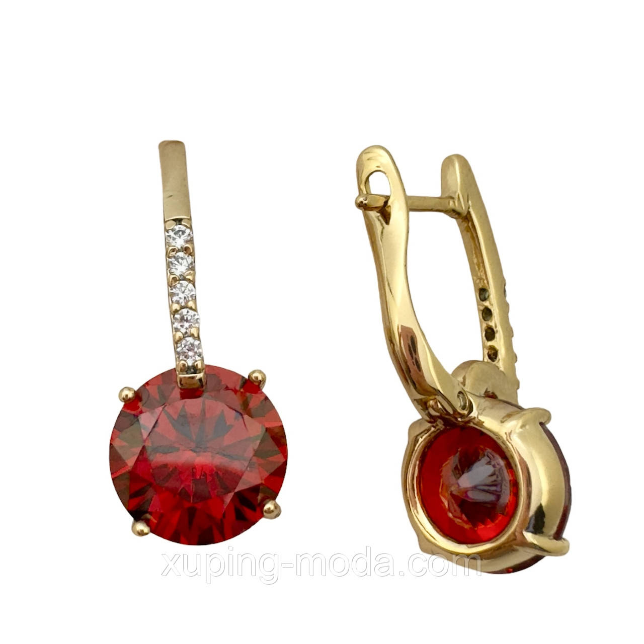 Сережки ксюпінг. 25х10 мм. 18 к, фото 1