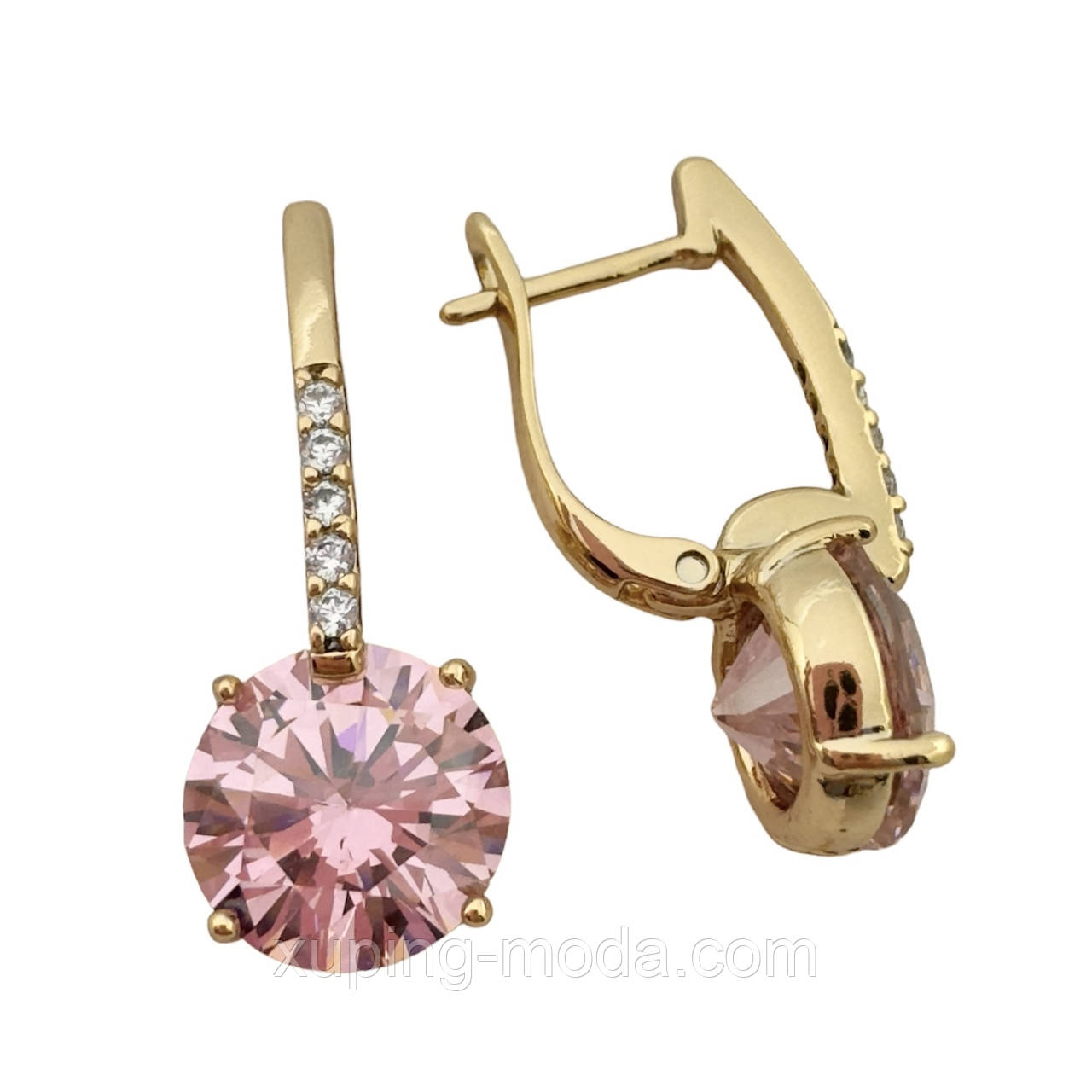 Сережки ксюпінг. 25х10 мм. 18 к, фото 1