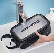 Органайзер на 2 відділення Washbag. Розмір 30х20х14 см. Чорний колір, фото 6