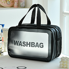 Органайзер на 2 відділення Washbag. Розмір 30х20х14 см. Чорний колір, фото 3