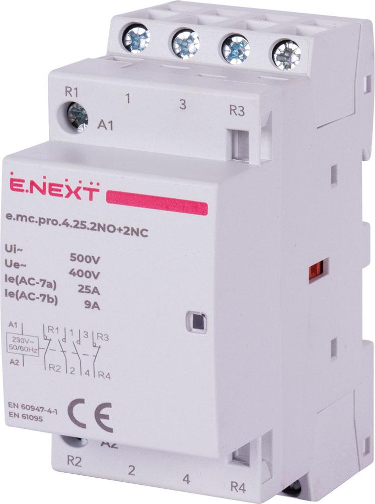 Контактор e.mc.220.4.25.2NO+2NC, 4р, 25А, 2NO+2NC, 220 В, фото 1