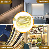 Pcning 10 м світлодіодна стрічка 220 В 230 В Пряме з'єднання IP67 Водонепроникний 4000 К без трансформатора з вилкою ЄС, фото 6