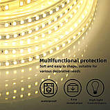 Pcning 10 м світлодіодна стрічка 220 В 230 В Пряме з'єднання IP67 Водонепроникний 4000 К без трансформатора з вилкою ЄС, фото 5