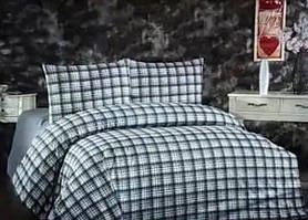 Тепла постільна білизна Belizza "Classical Grey" байкова сімейна фланель 100%-бавовна Туреччина