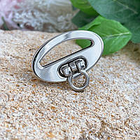 Замок сумковий фігурний, колір срібло, р. 40*25мм