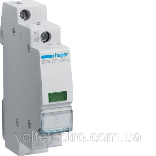 Індикатор зелений LED Hager SVN121 230В