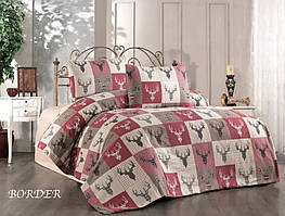 Тепла постільна білизна Belizza "Border" байкова сімейна фланель 100%-бавовна Туреччина