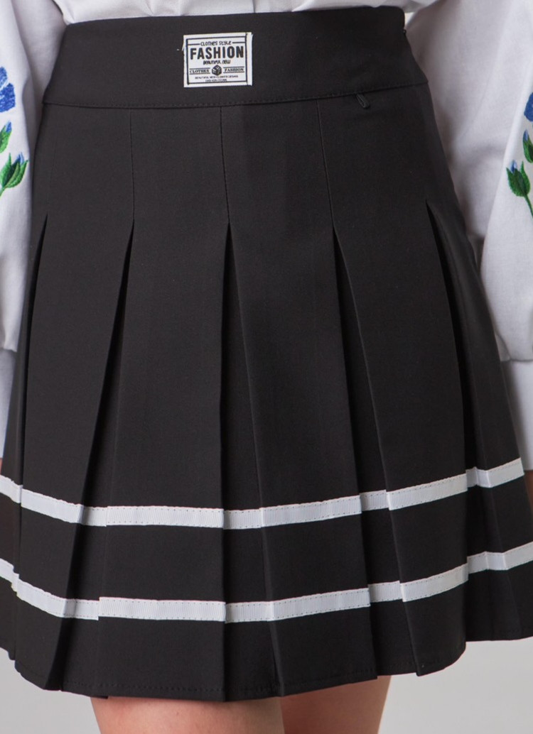 Шкільна спідниця для дівчаток чорного кольору зі складками розміри 116, 140, 146, 152, 158