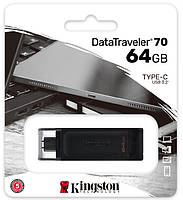 USB флешдрайв 64GB Kingston DT70 USB 3.2 Black (DT70/64GB), фото 3