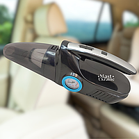 Портативний Автомобільний Пилосос 4в1, акумуляторний, компресорний із цифровим манометром, P-411 чорний