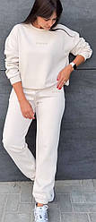 Молодіжний спортивний костюм-двійка якісний з написом в білому кольорі розмір 44-50