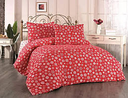 Тепла постільна білизна Belizza "Draw Red" байкова сімейна фланель 100%-бавовна Туреччина