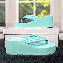 В'єтнамки жіночі бірюзові м'які на платформі "АМН" 4539, фото 2