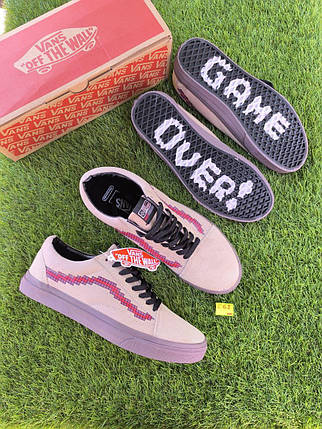 СКИДКА 45 р Vans Old Skool x Nintendo Game Over Light Brown кеди жіночі кросівки БИРІВІ на темній підошві, фото 1