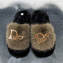 Тапочки хутряні жіночі коричневі 4534_2, фото 5