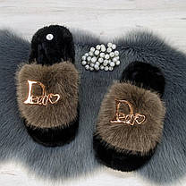 Тапочки хутряні жіночі коричневі 4534_2, фото 2