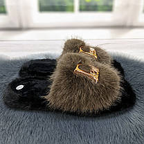 Тапочки хутряні жіночі коричневі 4534_2, фото 4