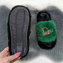Тапочки хутряні жіночі зелені 4534_2, фото 2