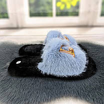 Тапочки хутряні жіночі блакитні 4534_2, фото 3