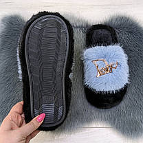 Тапочки хутряні жіночі блакитні 4534_2, фото 5