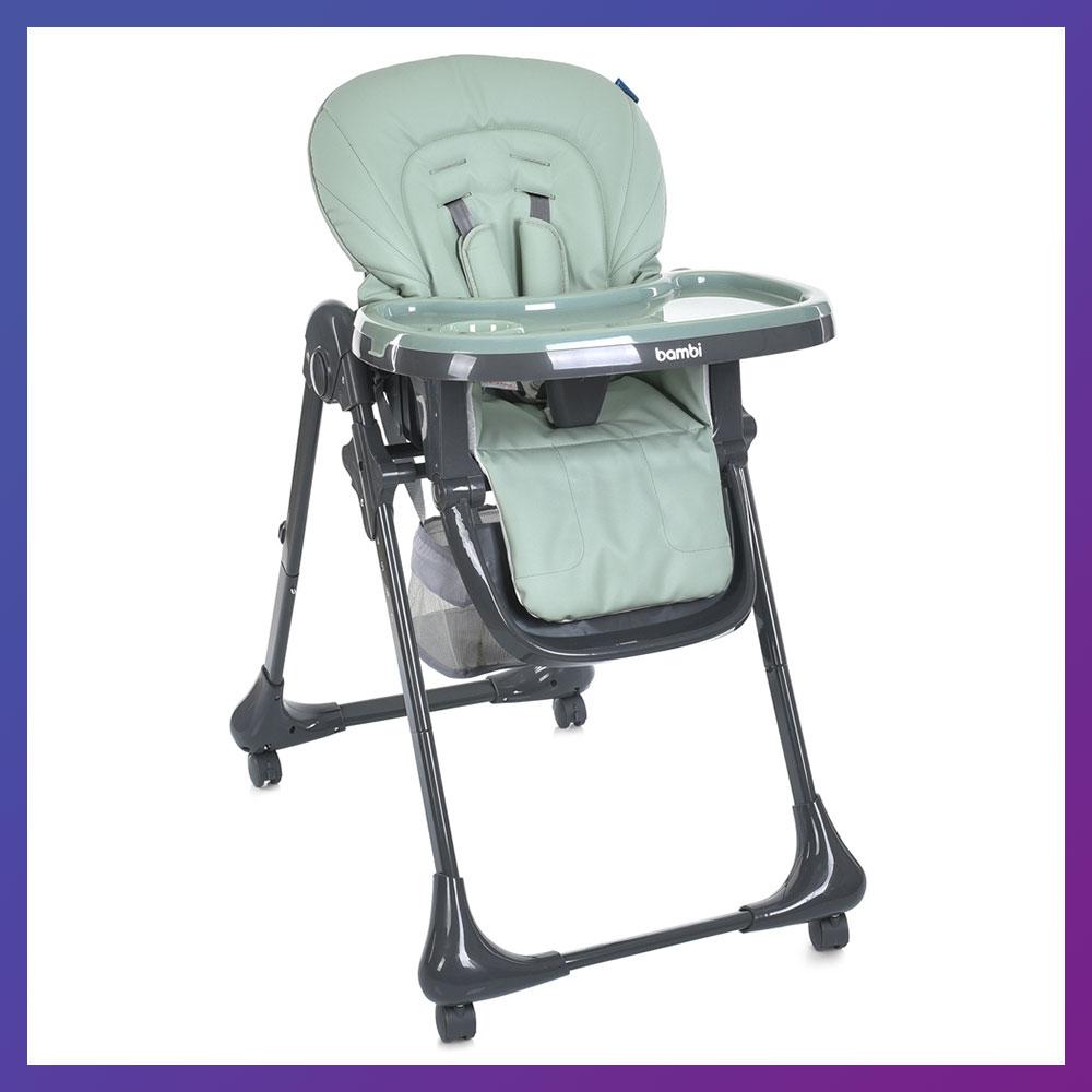 Стільчик дитячий для годування з регульованою спинкою Bambi M 3233L-G Jade Green Зелений, фото 1