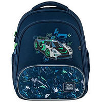 Рюкзак шкільний каркасний для хлопчика GoPack Education 597M-7 Racing Car 38*28*15см синій