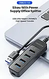 USB А HUB 3.0 Високошвидкісний 5-портовий багатофункціональний адаптер-розгалужувач, фото 7