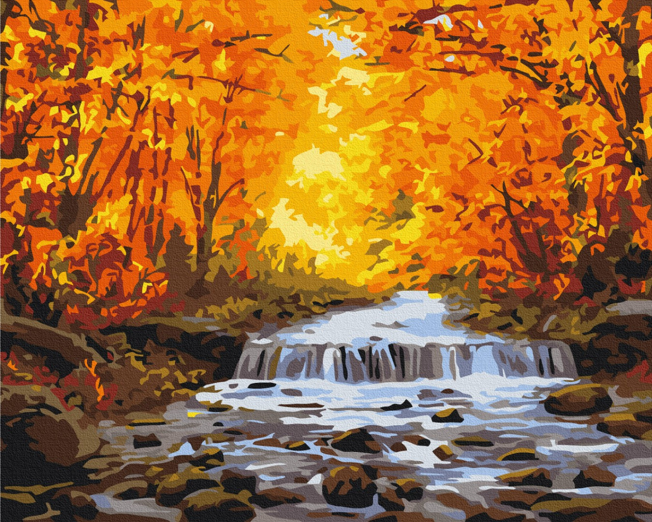 Картина за номерами 40х50 см. Водоспад в осінній позолоті . Brushme