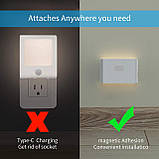 Датчик руху iSTYLE, тепле біле світлодіодне інтелектуальне нічне світло, літієва батарея типу C, що перезаряджається, фото 4