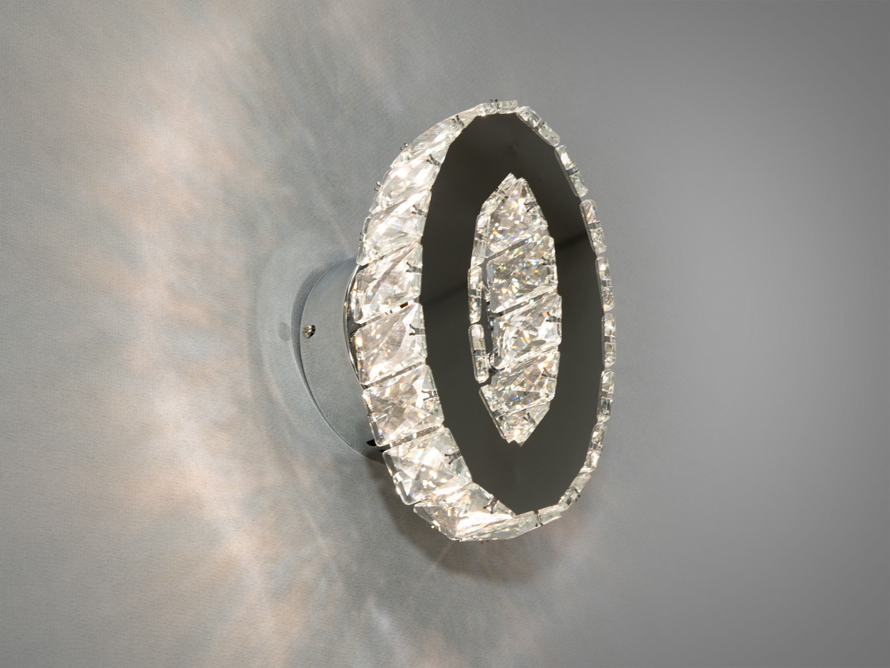 Настінний кришталевий LED світильник у спальню, колір хром, 6 W 9604HR-LS
