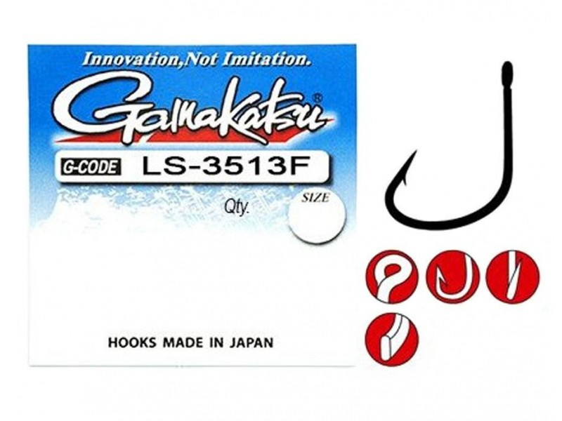 Гачок Gamakatsu LS-3513F N / L Black 008 sizes 15шт., фото 1