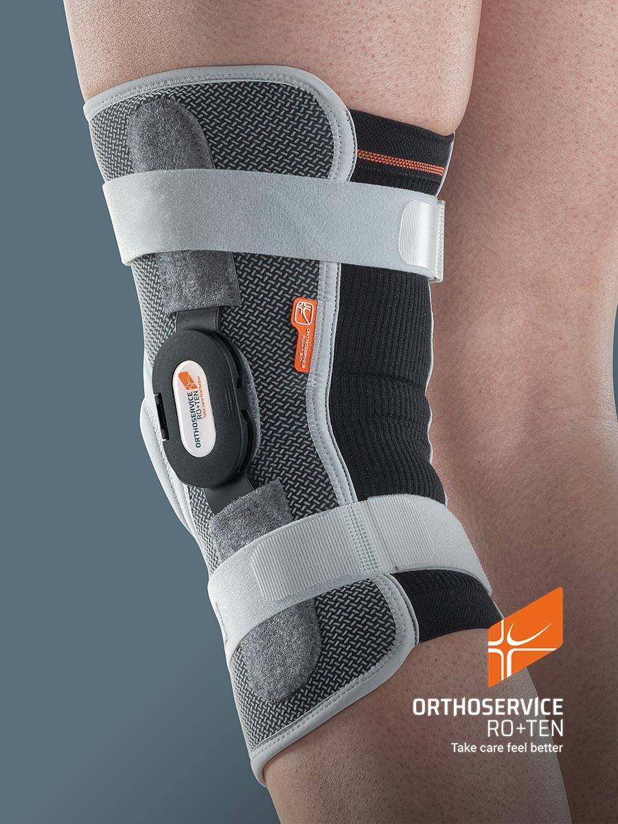 Ортез на колінний суглоб з шарнірами та управлінням F-E, короткий трубчастий, M33122, Orthoservice (Швейцария), фото 1