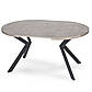Стіл круглий розсувний Lukas 100-250 см бетон із чорними металевими ніжками в стилі лофт, фото 8