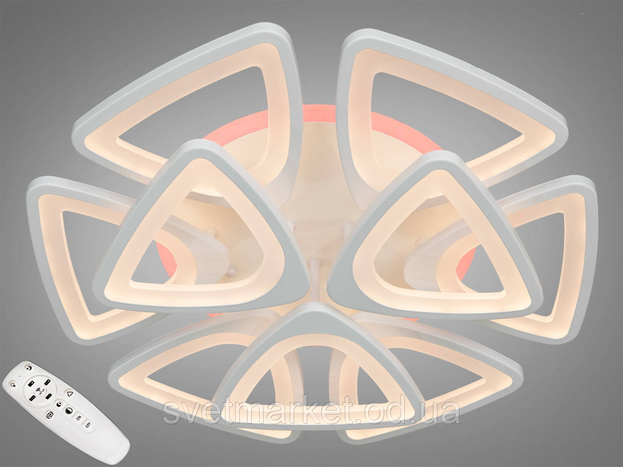 Яскрава LED-люстра з діммером і підсвічуванням 8118/6+3WH LED dimmer-2.4, фото 1