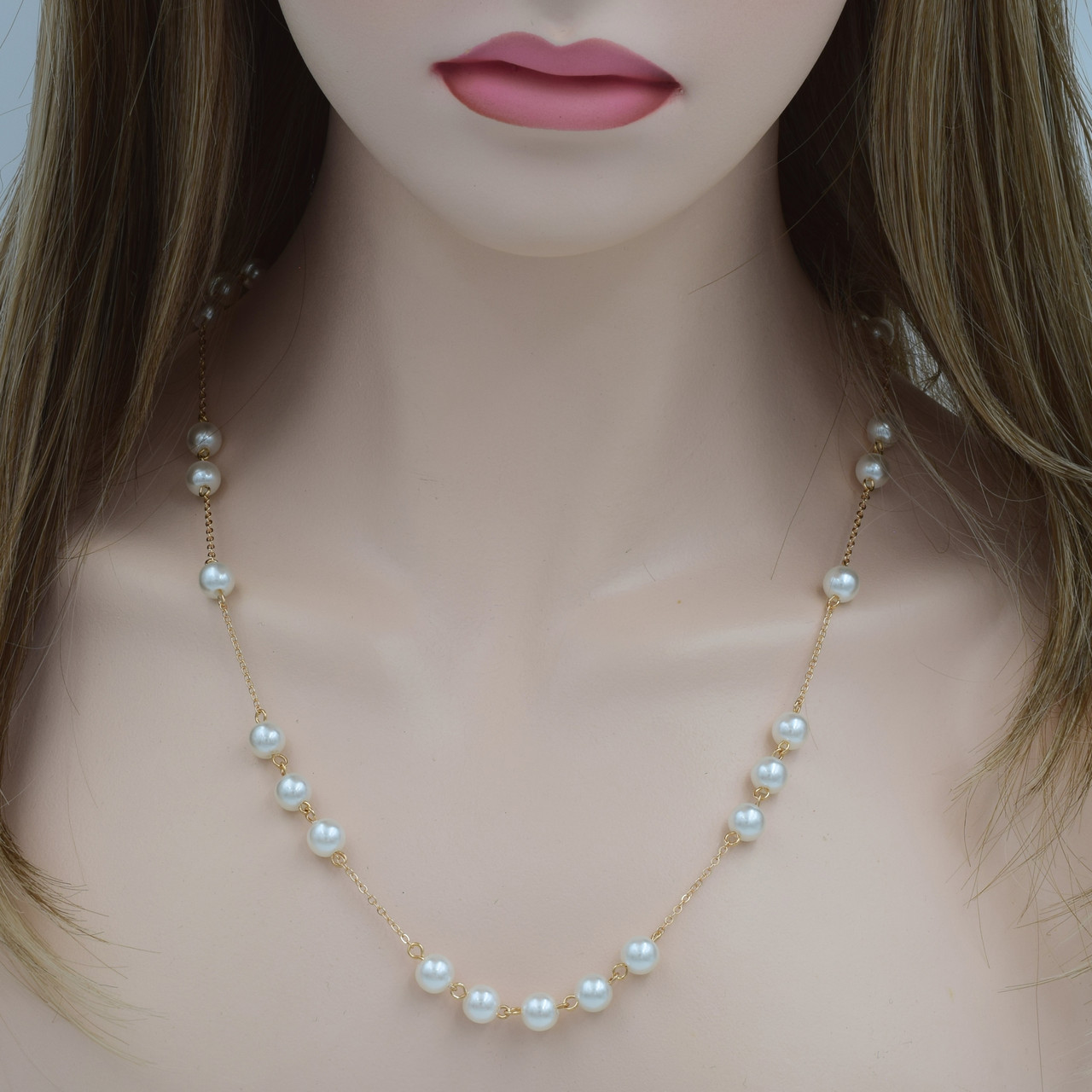 XUPING M&L Кольє Позолота 18к з перлами Довжина 60+5см, Ширина 0.8см, фото 1