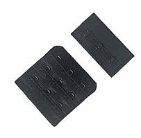 Застібка для бюстгальтера 5х5 см 3 гачка чорний